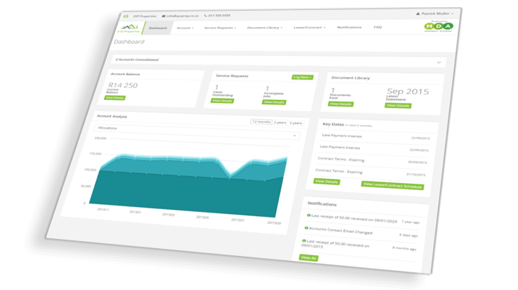 Online Portal for Tenants/Clients dashboard